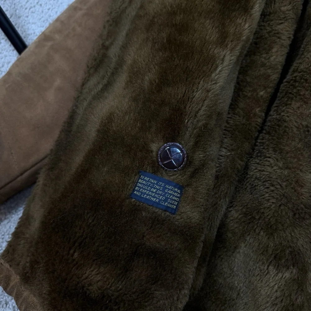 Vintage Silton California‎ Coat Suede Leather Jacket Fur Lined Men's Size 46